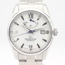 Orient Star F6N4-UAD0 Automatic Power Reserve White Dial Blue Hands Mens Watch