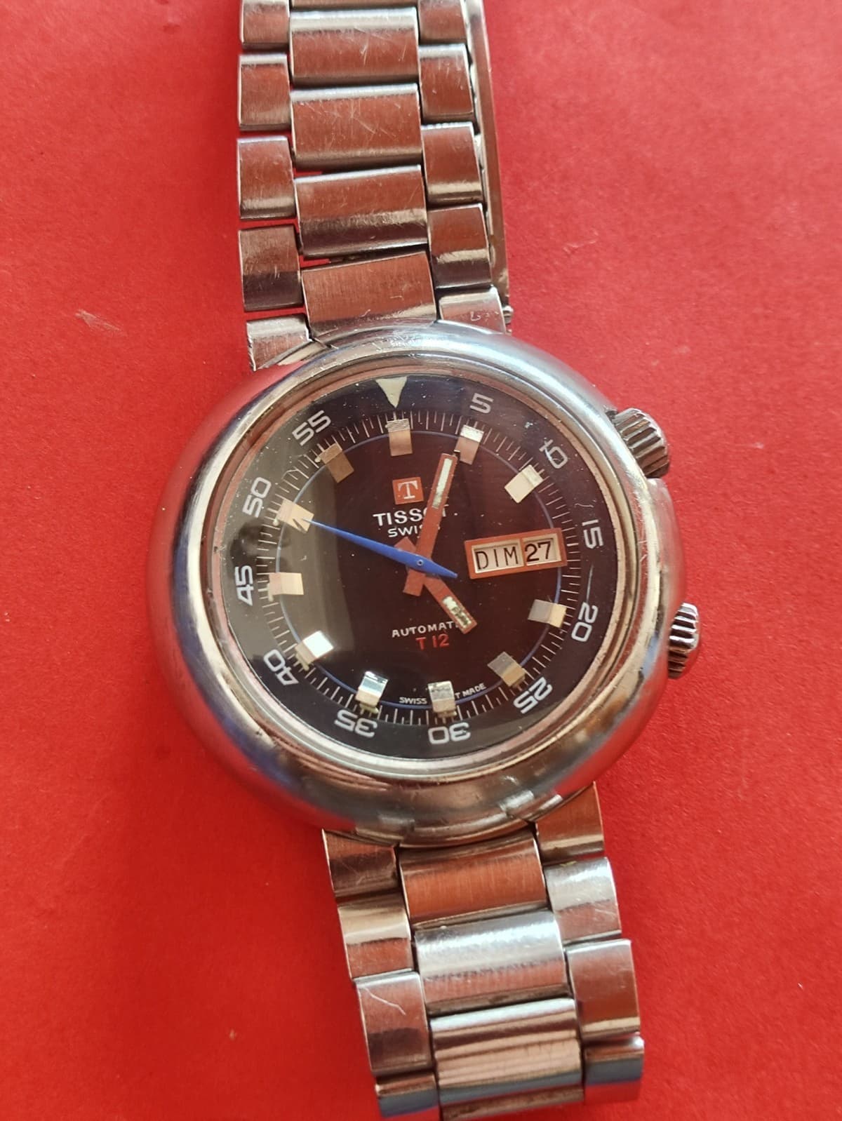 Rare TISSOT T12 Navigator UFO Automatic Cal.794 GF Bracelet Mens Watch _4154