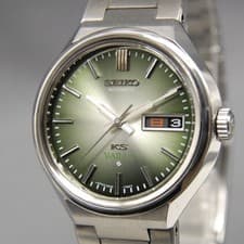 Overhauled [N MINT] Vintage KING SEIKO Vanac 5626-7160 35mm Green AT Men's Watch