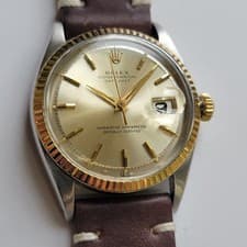 Rolex Oyster Datejust 1601 36mm 18k Gold SS Mens Vintage 1960s Automatic RA738