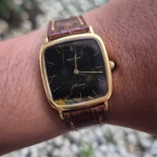 Rare Waltham Maxim stone dial Square Watch Black Dial Baton Vintage Watch Dress