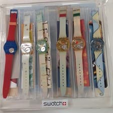 Swatch Artist Series 6 Watch Collection Set with Display Case Rare Vintage