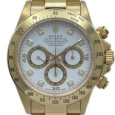 ROLEX Daytona 16528G White 18K Yellow Gold Automatic Mens Watch #OK040