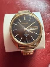 Vintage Seiko 4004 Gold Plated Vintage Sunburst 10 K RCA service award Watch