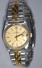 Rolex Tudor Prince OysterDate 74033 Solid Gold Bezel 34mm - Nice Linen Dial Ex++