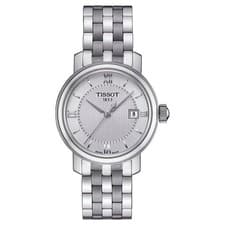 Tissot Bridgeport Lady Women Silver Watch Stainless Steel Quartz Wristwatches