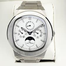 KARL-LEIMON MAJESTY Moon Phase Triple Calendar Watch M1WH01 White Men's