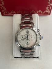 Cartier Pasha Chrono Ref 2113 38mm Steel Automatic Calibre 205 Exhibition Back