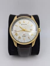 Bulova Men's Classic Wilton GMT Automatic Date Brown Leather Watch 4 (THU010941)