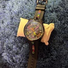 BOMBERG BOLT-68 Chronograph Black Neon Watch No Battery Auth