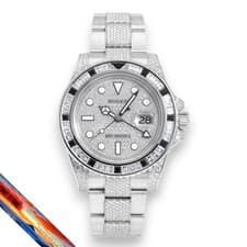 Rolex GMT Master II 116759SANR Diamond Silver Dial Men’s Watch