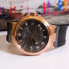 Breguet Marine Slate Grey 5517BRG35ZU LNIB 40mm 18k RG Full Set Watch