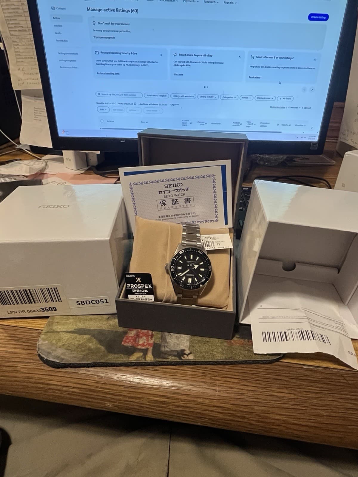 Seiko Prospex Men's Black Watch - SBDC051 made in Japan JDM