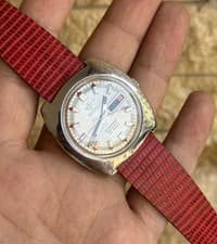 Vintage Jovial Automatic Watch 38mm Cushion Case Day Date Red Lizard Strap Boxed