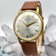 Seiko Matic Automatic Vintage Watch 35mm White Dial Leather Band wrist 19cm