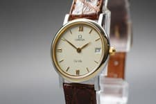Vintage 1992 Omega De Ville Date Quartz Two Tone Cream Dial Ladies [Near Mint]