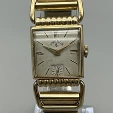 Vintage Lord Elgin Mens Watch 20mm 14K Gold Filled Manual Wind Stretch Bracelet