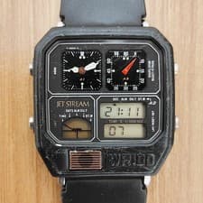 Citizen Ana-Digi Temp WR100 Analog Digital Quartz Men's Watch Used From Japan