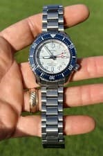 Seiko Prospex GMT 42mm White Dial Stainless Steel Watch SPB519