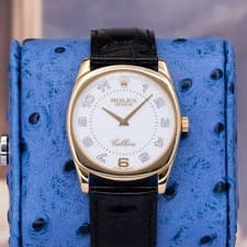 Rolex Cellini Danaos 4233 18K Yellow Gold White Arabic Dial 2006 Full Set