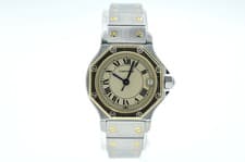 Cartier Santos Octagon 187903 white dial mint 1992 with box and papers
