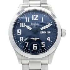BALL Watch Engineer III Silver Star NM2182C-S2J-BE Day Date Navy SS USED