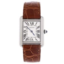 Cartier Tank Solo Quartz Watch Stainless Steel and Alligator 24