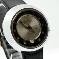 Hamilton Odyssey 2001 Automatic Watch Silver Dial SS Case Black Leather Strap