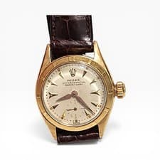 Vintage Rolex Oyster Perpetual Serpico y Laino 24 mm Yellow Gold Watch 6505 1963