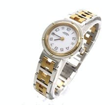 Hermes GP combination model watch clipper white  good condition,19981