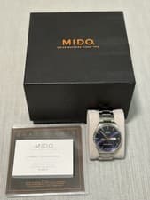 Mido Commander II Automatic Watch Blue Dial 40mm Stainless Steel Swiss Made