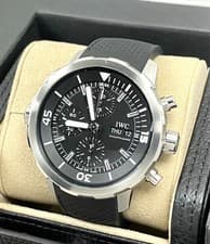 IWC AQUATIMER IW376803 CHRONOGRAPH DAY DATE BLACK DIAL WITH BOX 44MM