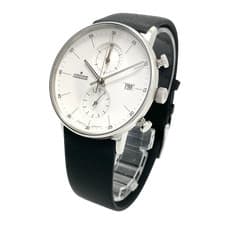 JUNGHANS Form C 041/4770.00 Quartz Chronograph White Dial Men's Watch Leather