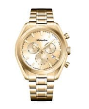 ADRIATICA Men Casual Watch Classic Dress Gold color Dial Waterproof Swiss Chrono