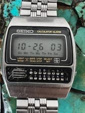 Vintage SEIKO Calculator Alarm Watch Rare Collectible 1980s Checkmate USED item