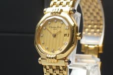 Vintage *Near MINT* Christian Dior D64.151 Gold 12P Diamond Quartz Womens Watch