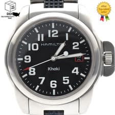 [Near MINT] Hamilton Khaki 6309 Black Dial Silver Men's Quartz Date Watch JAPAN