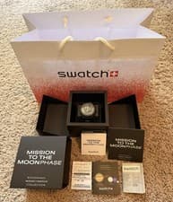 Omega X Swatch. Snoopy Moonswatch. Mission To The Moonphase. New With Box Papers