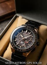 SEIKO Astron SBXB126 GPS Solar Black Titanium Watch Rare Model