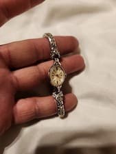 Vintage 1970 Bulova 14K White Gold  Ladies X3136 Watch 23 Jewels Runs 284130