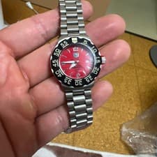 TAG Heuer Formula 1 Red Dial Quartz Mens Watch Vintage Swiss Authentic