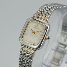 Good Condition SEIKO CREDOR Watch 18KT 10P Diamond Ladies CREDOR,18384