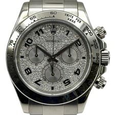 ROLEX Daytona 116509 Pavé Diamond/Silver White Gold Automatic Mens Watch #OK024
