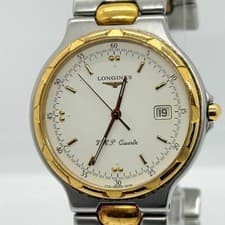 LONGINES Conquest 26228090 White QZ Men's Watch Authentic From Japan