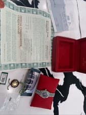 Rolex Datejust 465314 White Gold Steel Black Diamond Dial Ladies Watch Box Paper