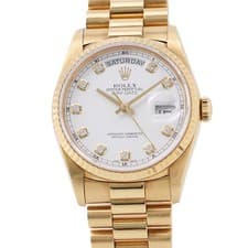ROLEX Day-Date 36mm 18K Yellow Gold White Dial 18238G