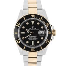 JANUARY 2025 Rolex Submariner Date 41mm Two-Tone 18k Gold Black 126613 Watch BOX