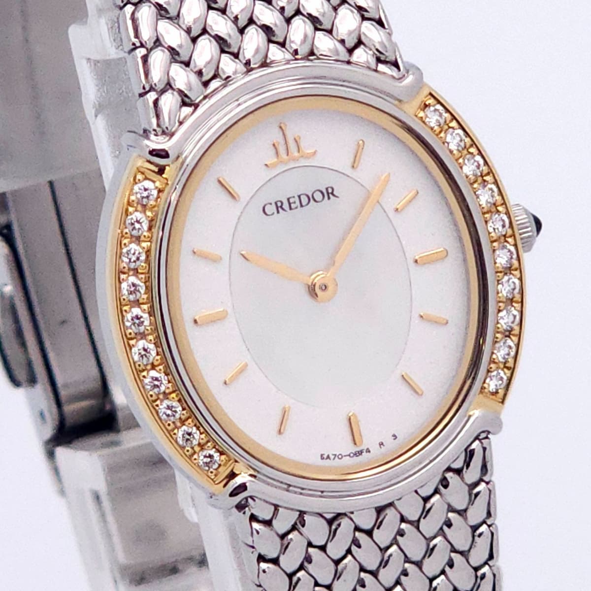 [B1M] Seiko Credor 5A70-0AT0 Shell Diamond QZ [cre]