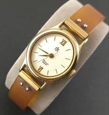 Orient Brain Quartz Dress Watch Womens Wristwatch Vintage Japan Made wrist 16cm