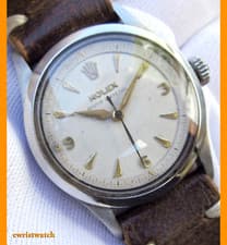 Vintage 50's Rolex Oyster Perpetual Semi Bubbleback Explorer Style Original Dial